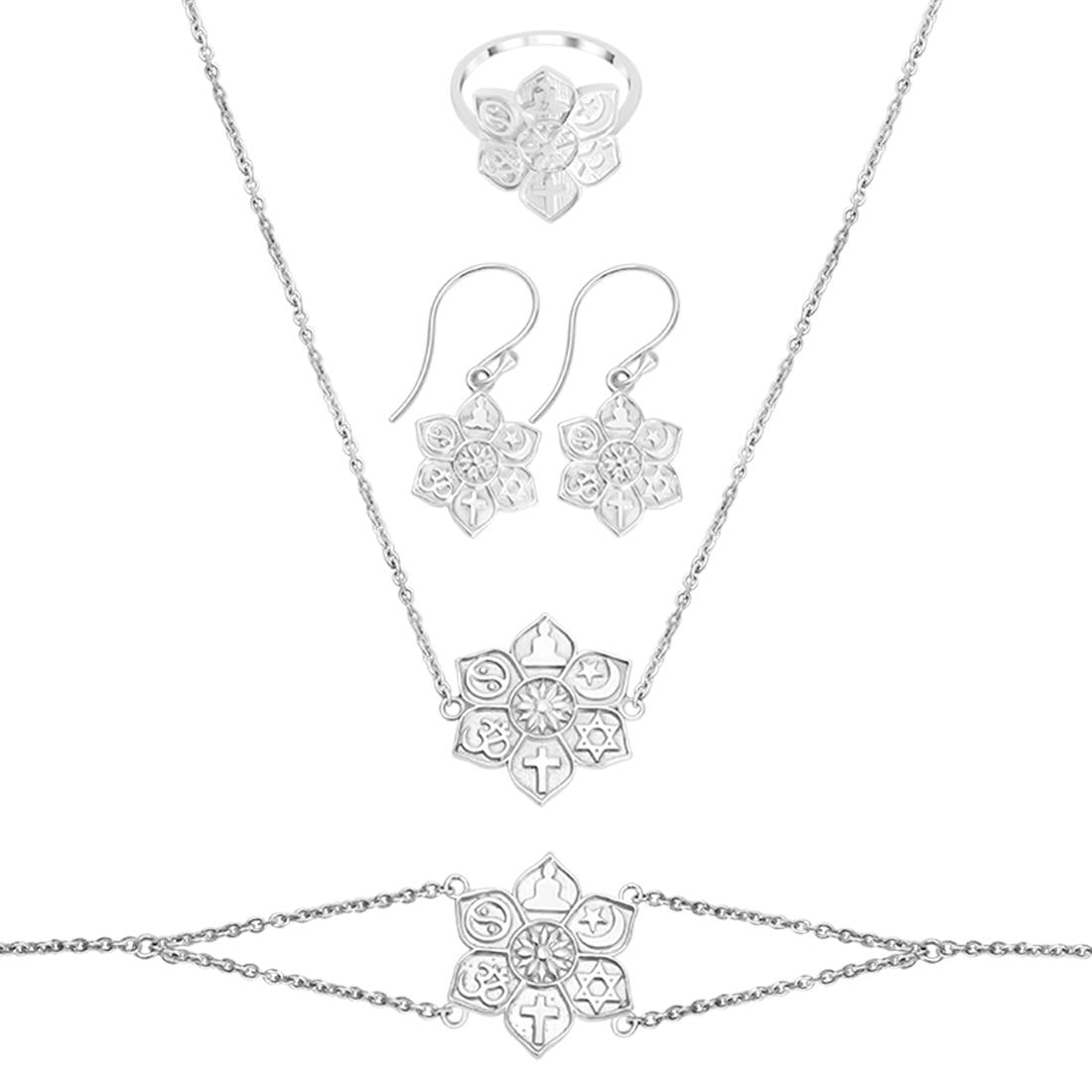 unity-of-religions-plain-silver-jewelry-set-ps-rdr-324-rde-545-rdn-13-rdb-13