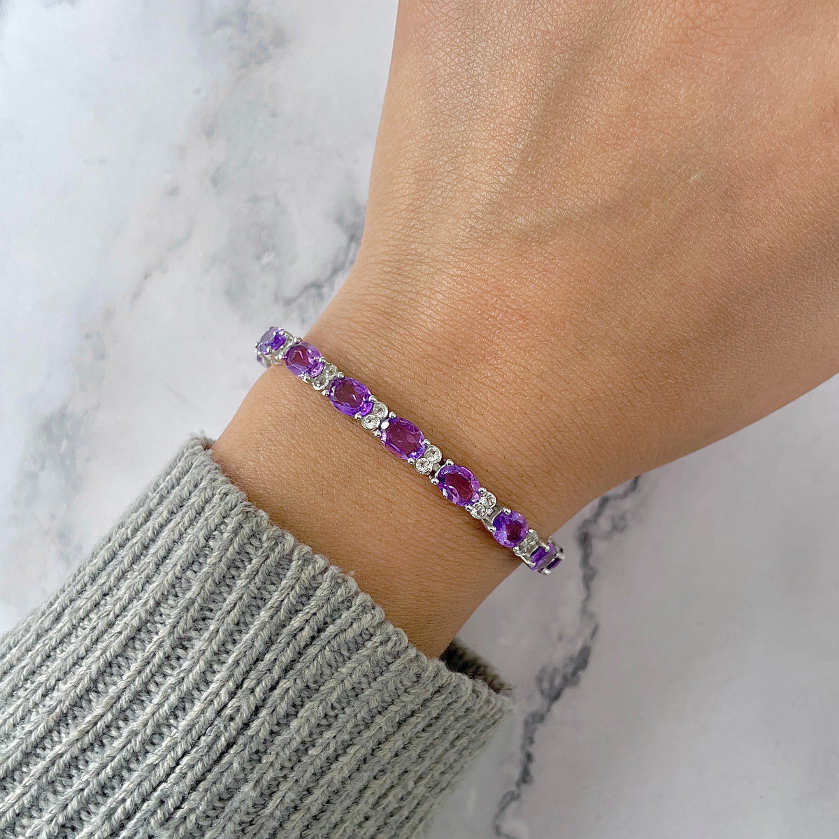Amethyst Bracelet-(AMT-RDB-108.)