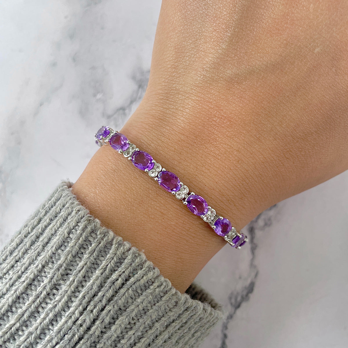 Amethyst Bracelet-(AMT-RDB-108.)