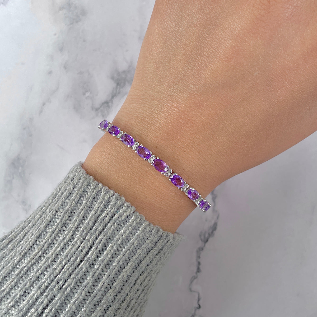 Amethyst Bracelet-(AMT-RDB-109.)