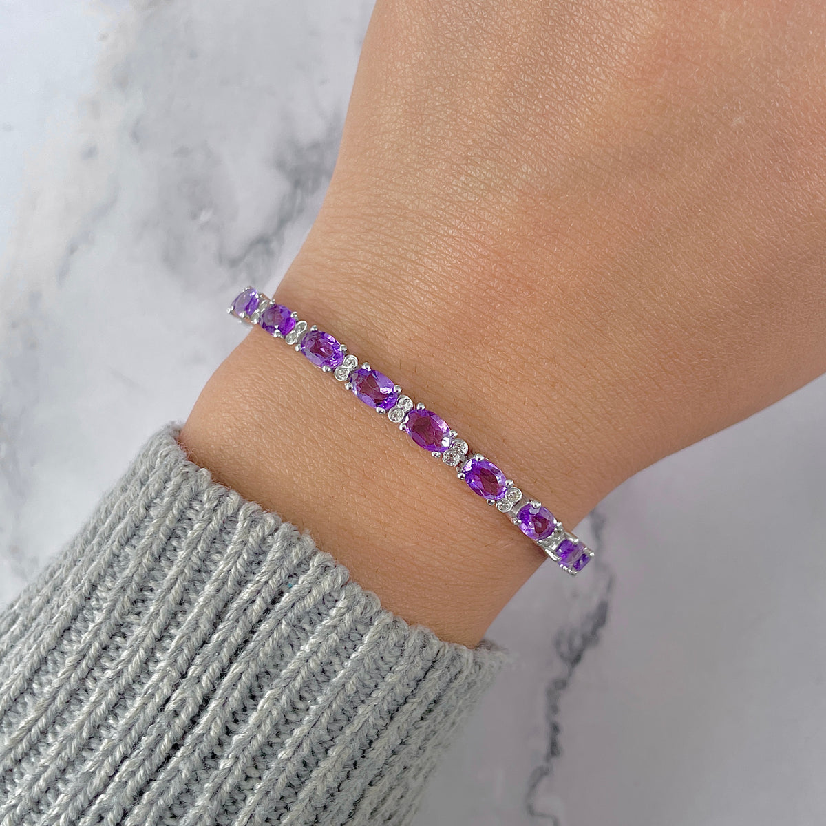 Amethyst Bracelet-(AMT-RDB-109.)
