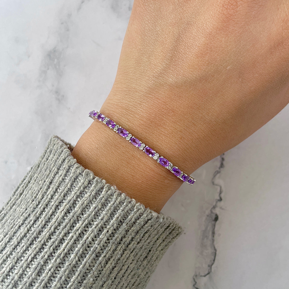 Amethyst Bracelet-(AMT-RDB-110.)