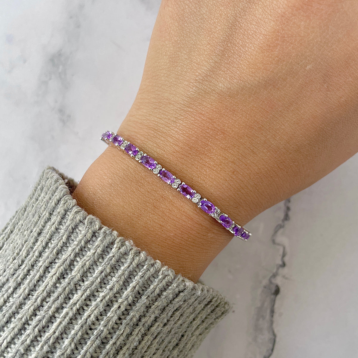 Amethyst Bracelet-(AMT-RDB-110.)