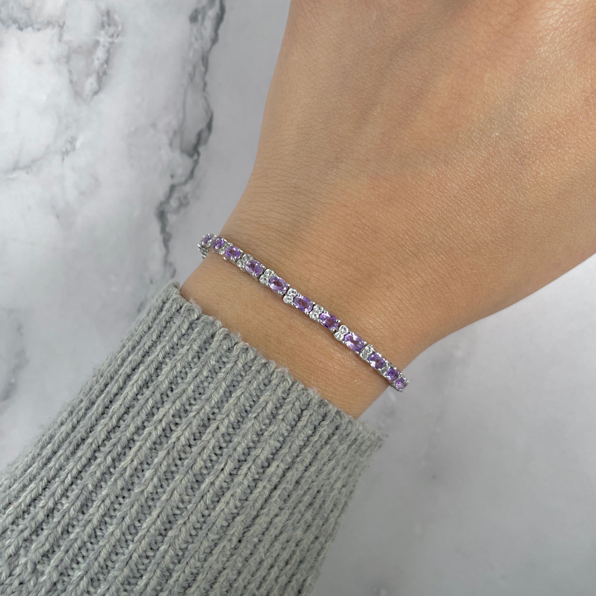 Amethyst Bracelet-(AMT-RDB-111.)