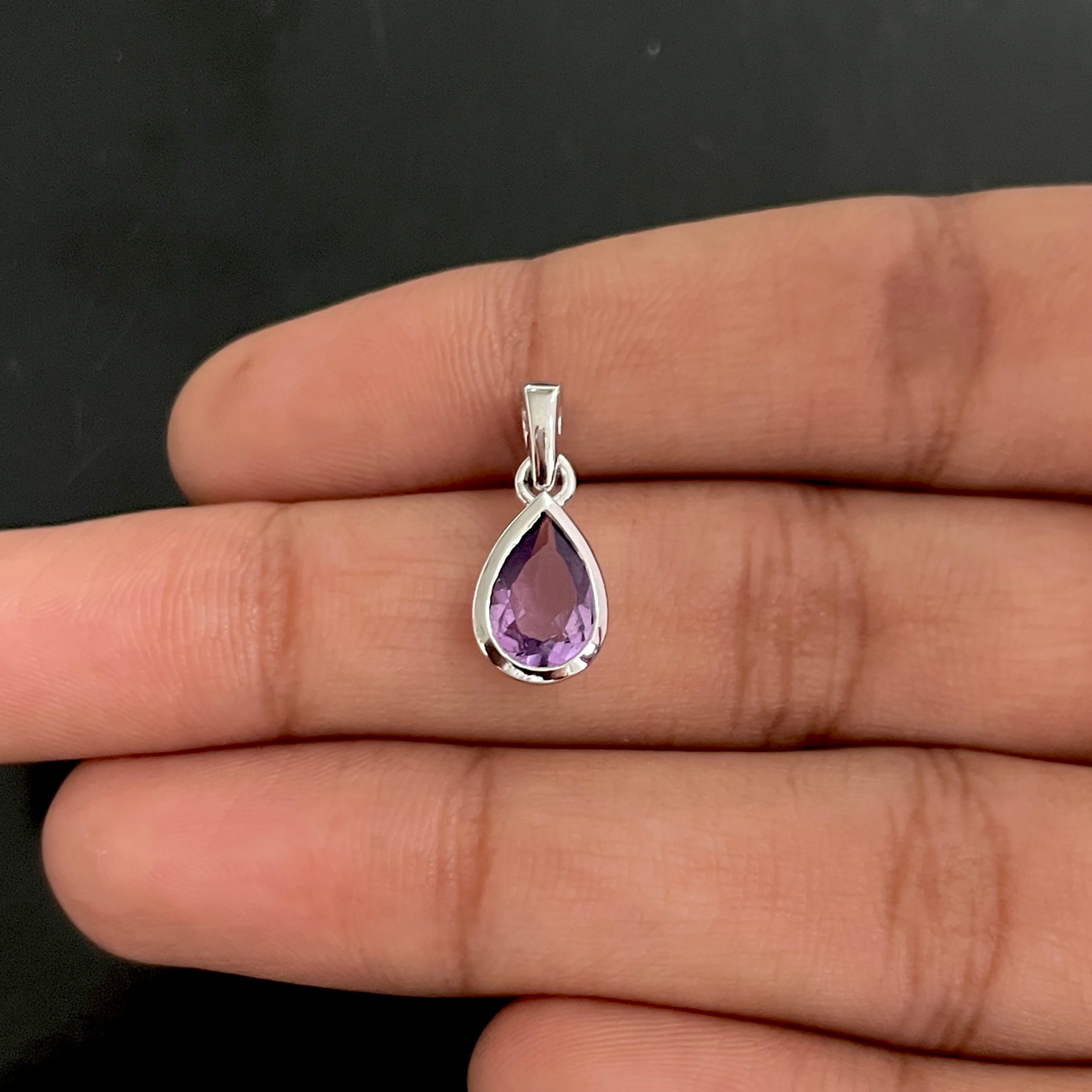 Amethyst & White Topaz Pendant-(AMT-RDP-956.)