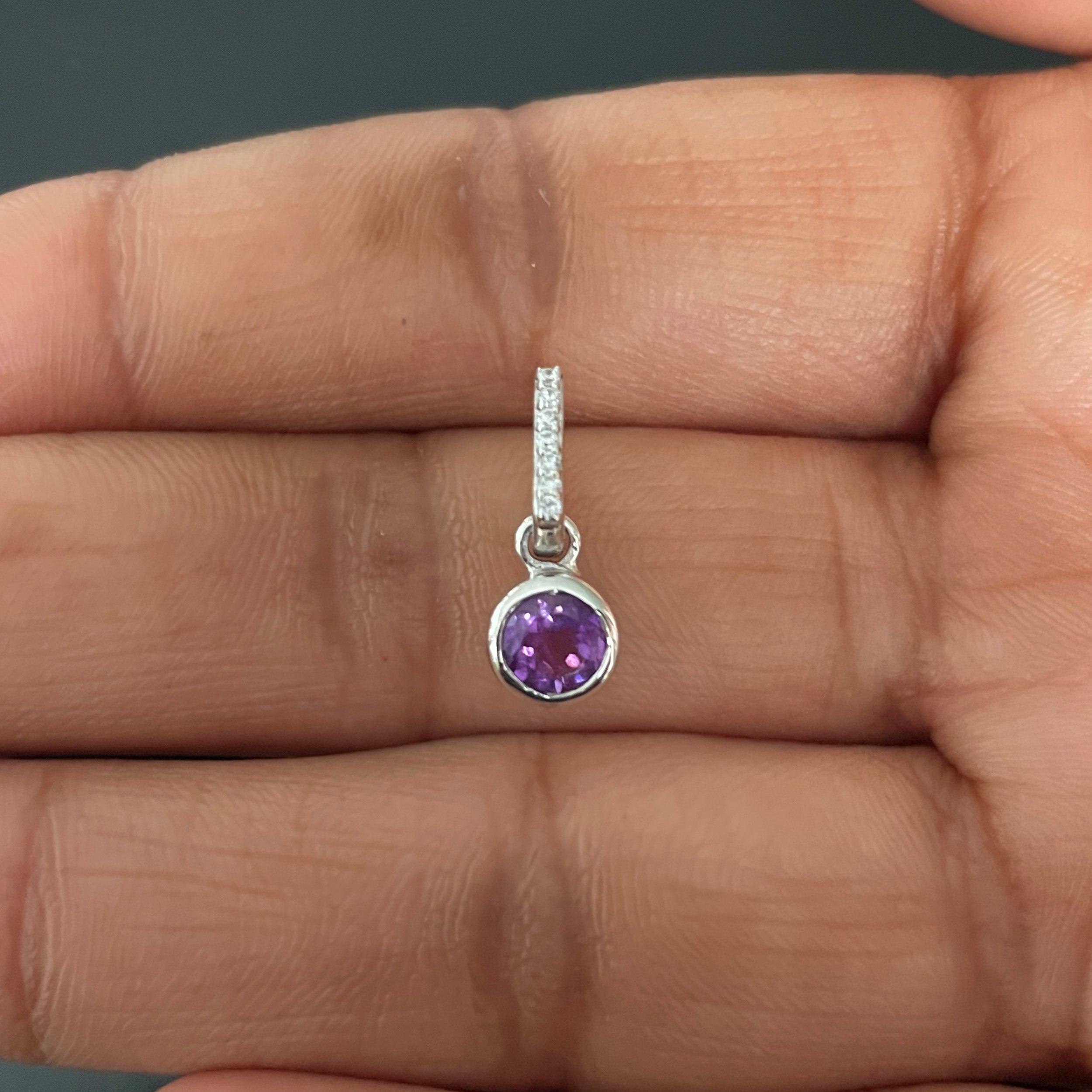 Amethyst & White Topaz Pendant-(AMT-RDP-957.)
