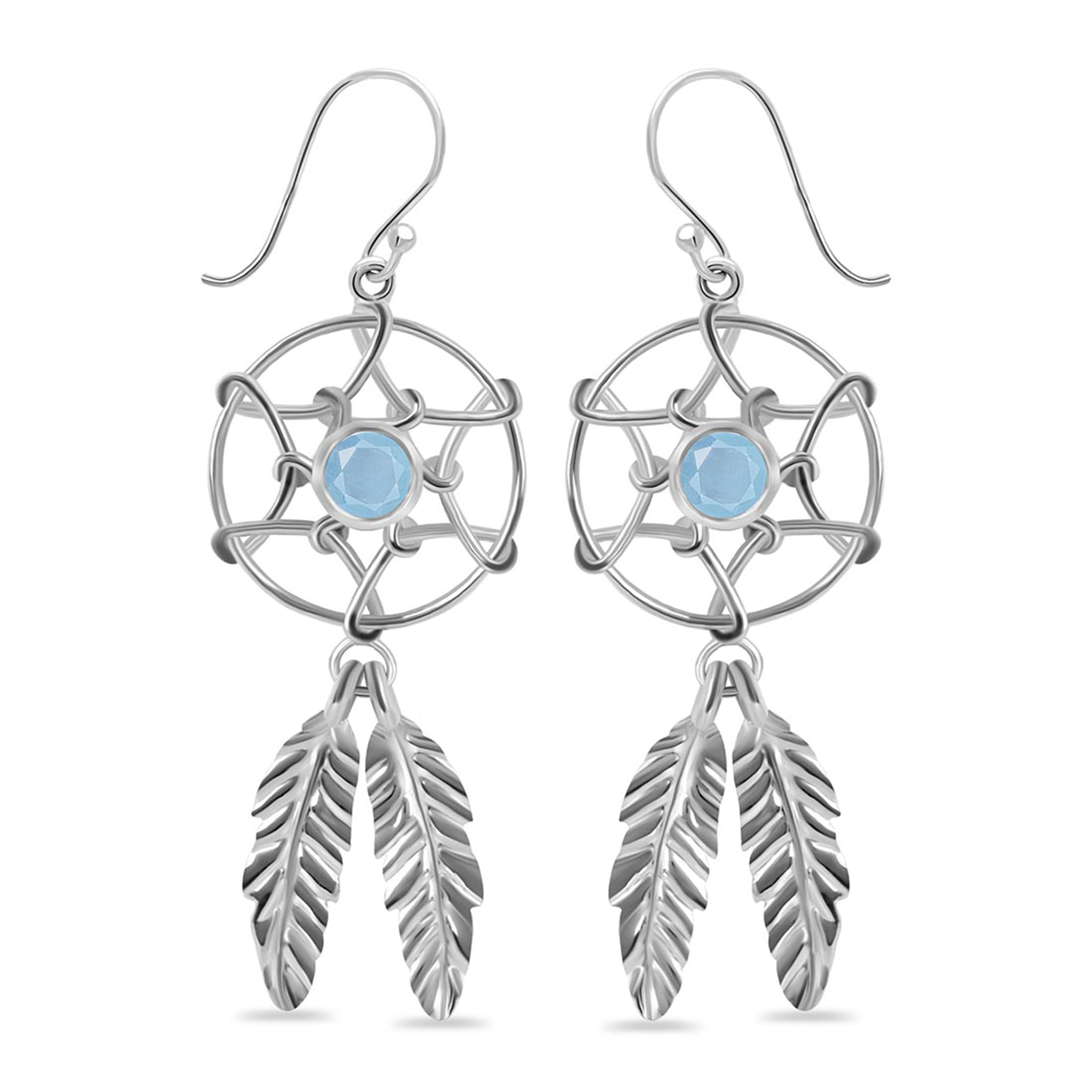 Aquamarine Earring-(AQM-RDE-270.)