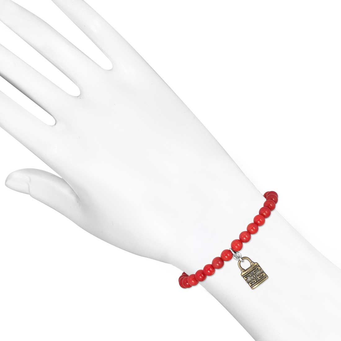 lock-charm-red-coral-beaded-bracelet-bdd-11-209