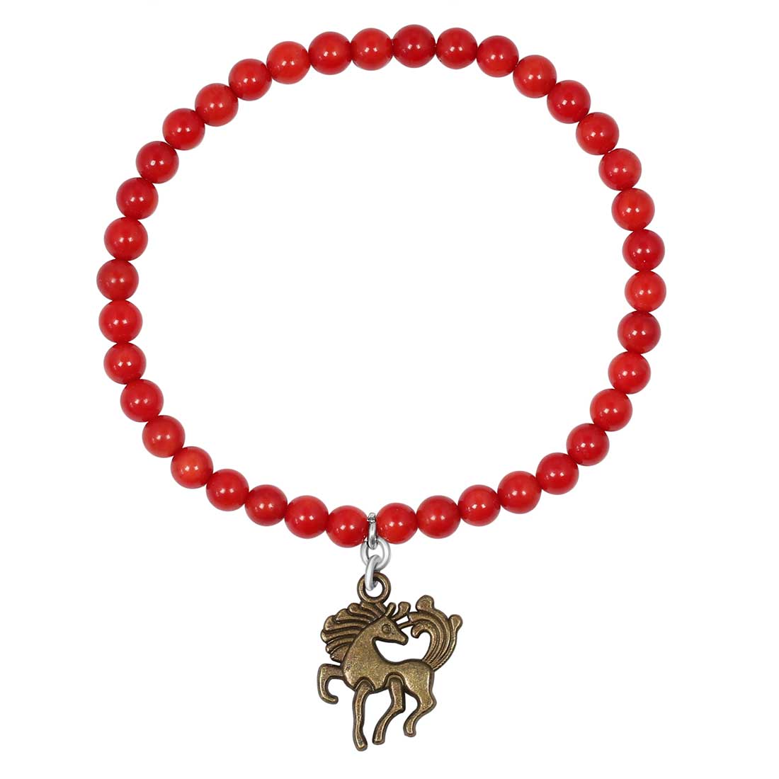 vintage-horse-charm-red-coral-beaded-bracelet-bdd-11-218