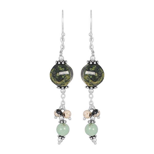 green-agate-beaded-earring