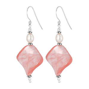 cherry-agate-beaded-earring