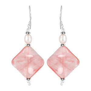 cherry-agate-beaded-earring