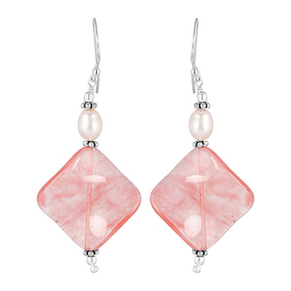 cherry-agate-beaded-earring