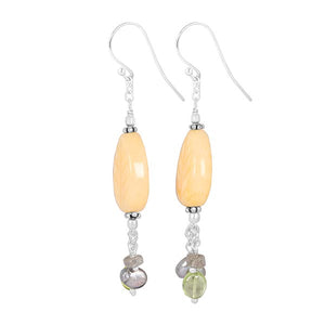 yellow-aragonite-beaded-earring