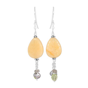 yellow-aragonite-beaded-earring