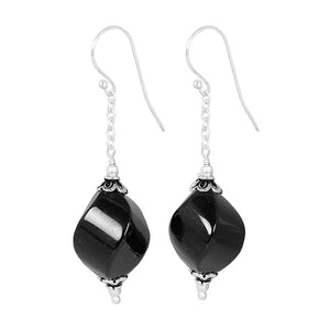 black-spinel-beaded-earring