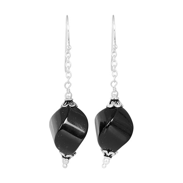 black-spinel-beaded-earring
