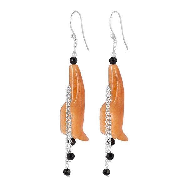 orange-aventurine-beaded-earring