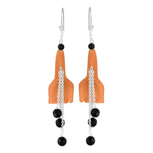 orange-aventurine-beaded-earring