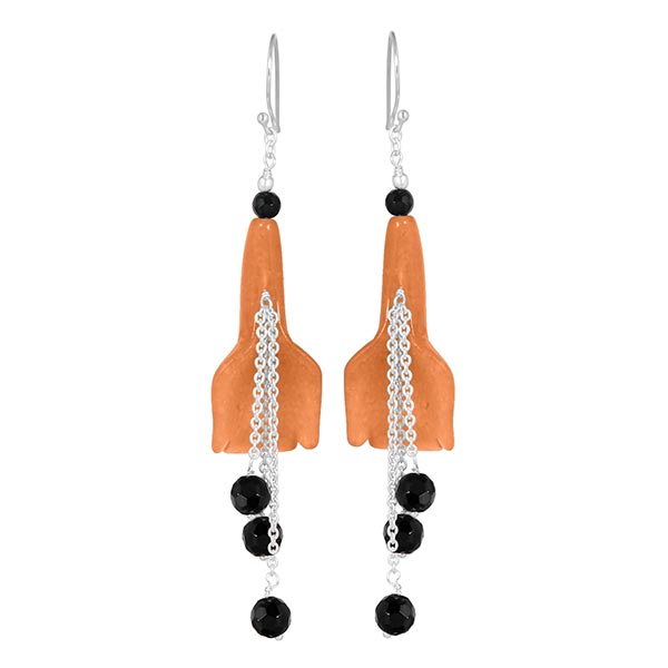 orange-aventurine-beaded-earring
