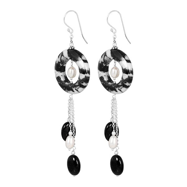 zebra-jasper-beaded-earring