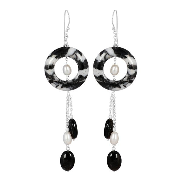 zebra-jasper-beaded-earring