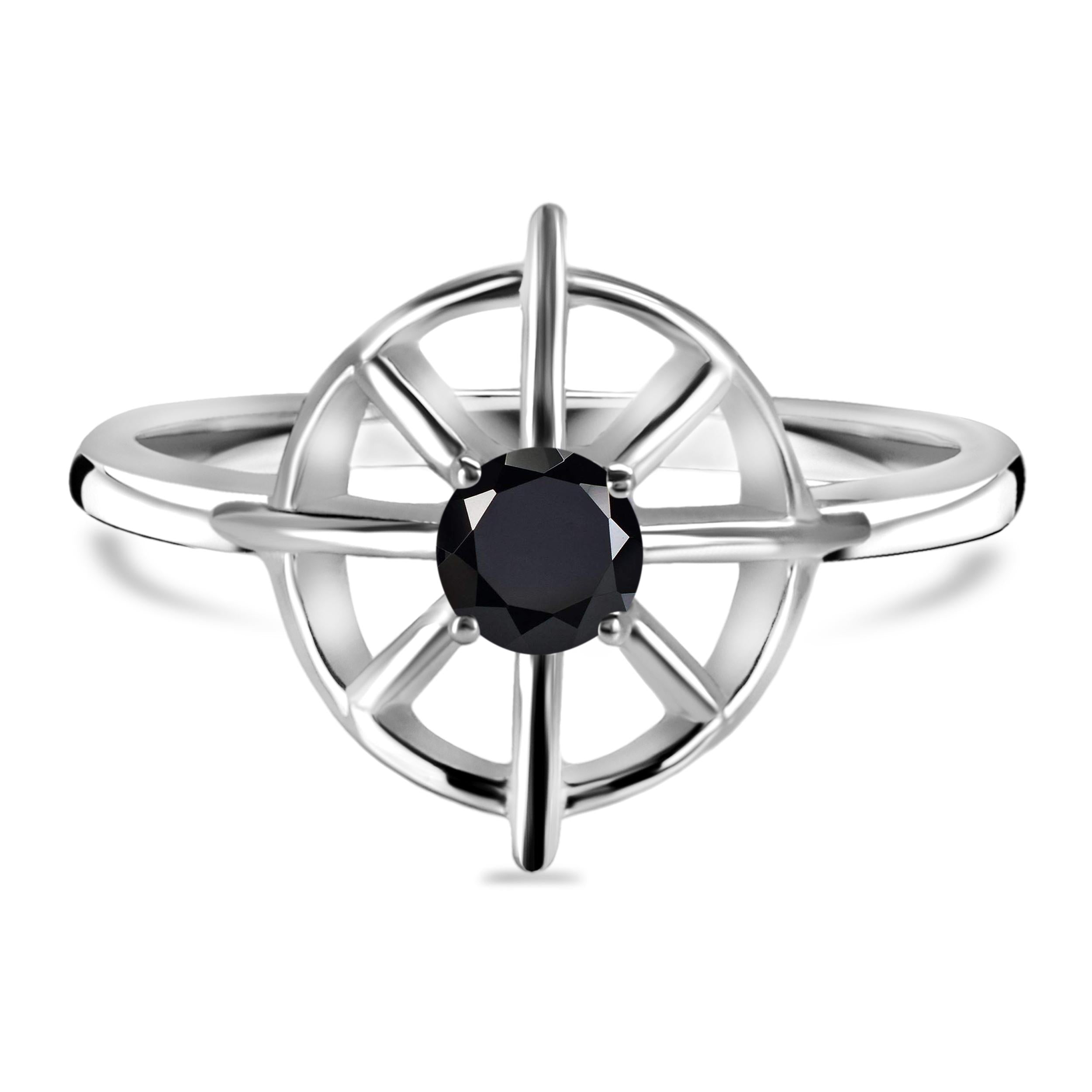 black-tourmaline-dharma-wheel-ring-bls-rdr-2147