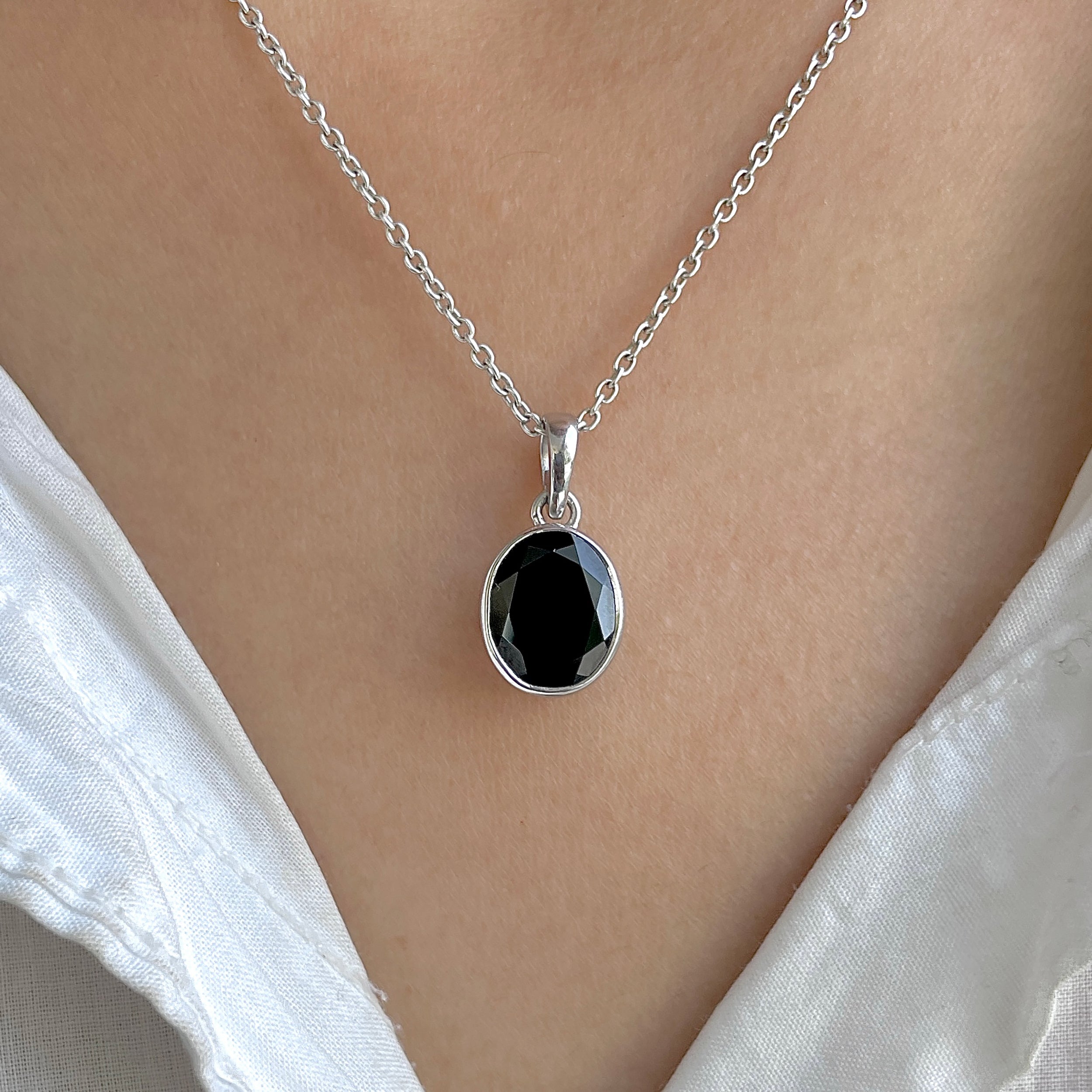 Black Tourmaline Pendant-(BLS-RDP-466.)