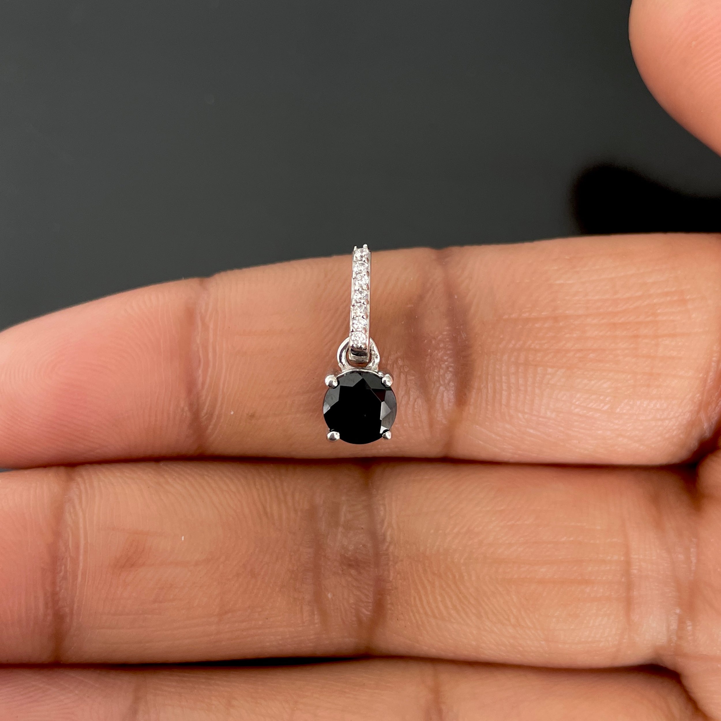 Black Tourmaline & White Topaz Pendant-(BLS-RDP-549.)