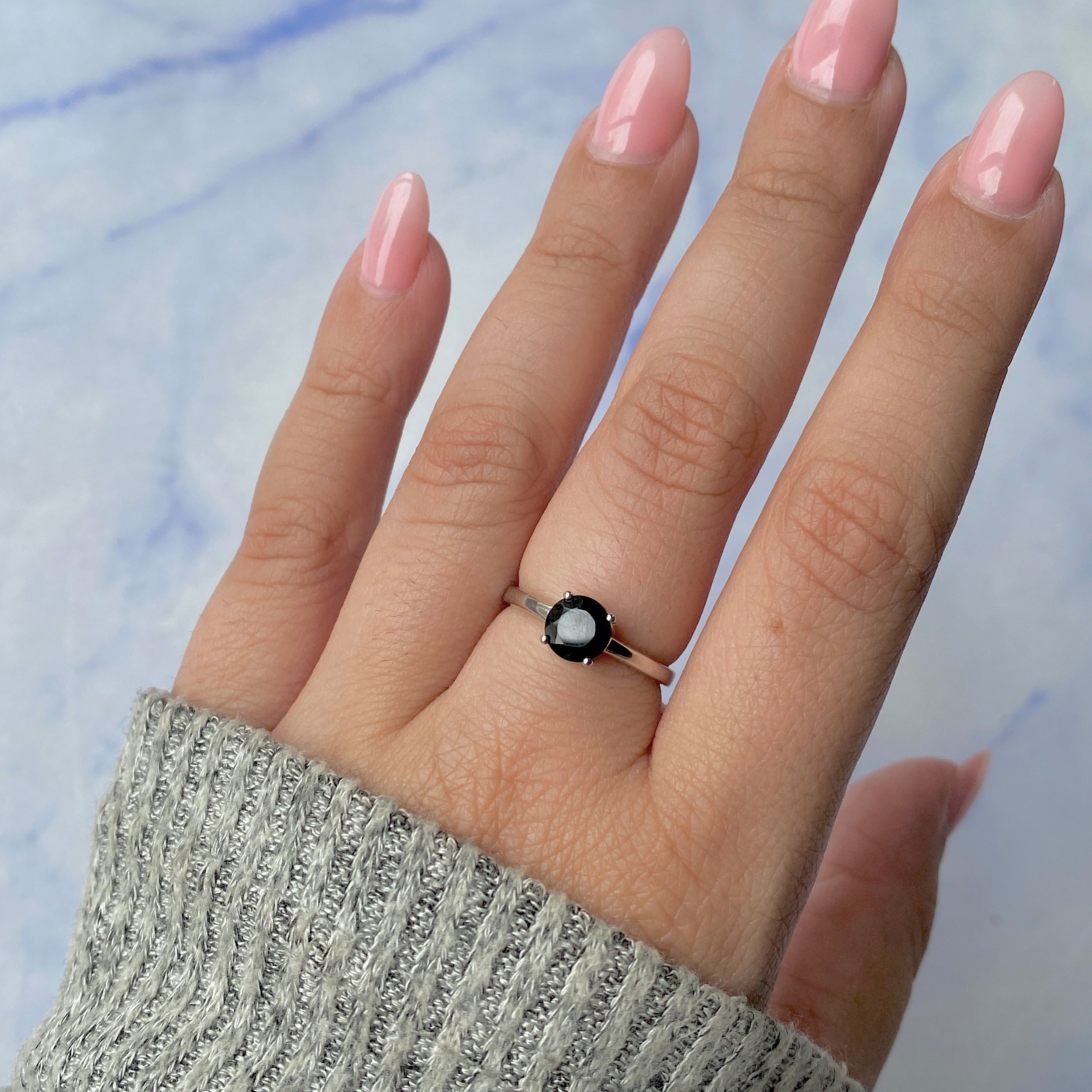 Black Tourmaline Ring-(BLS-RDR-236.)
