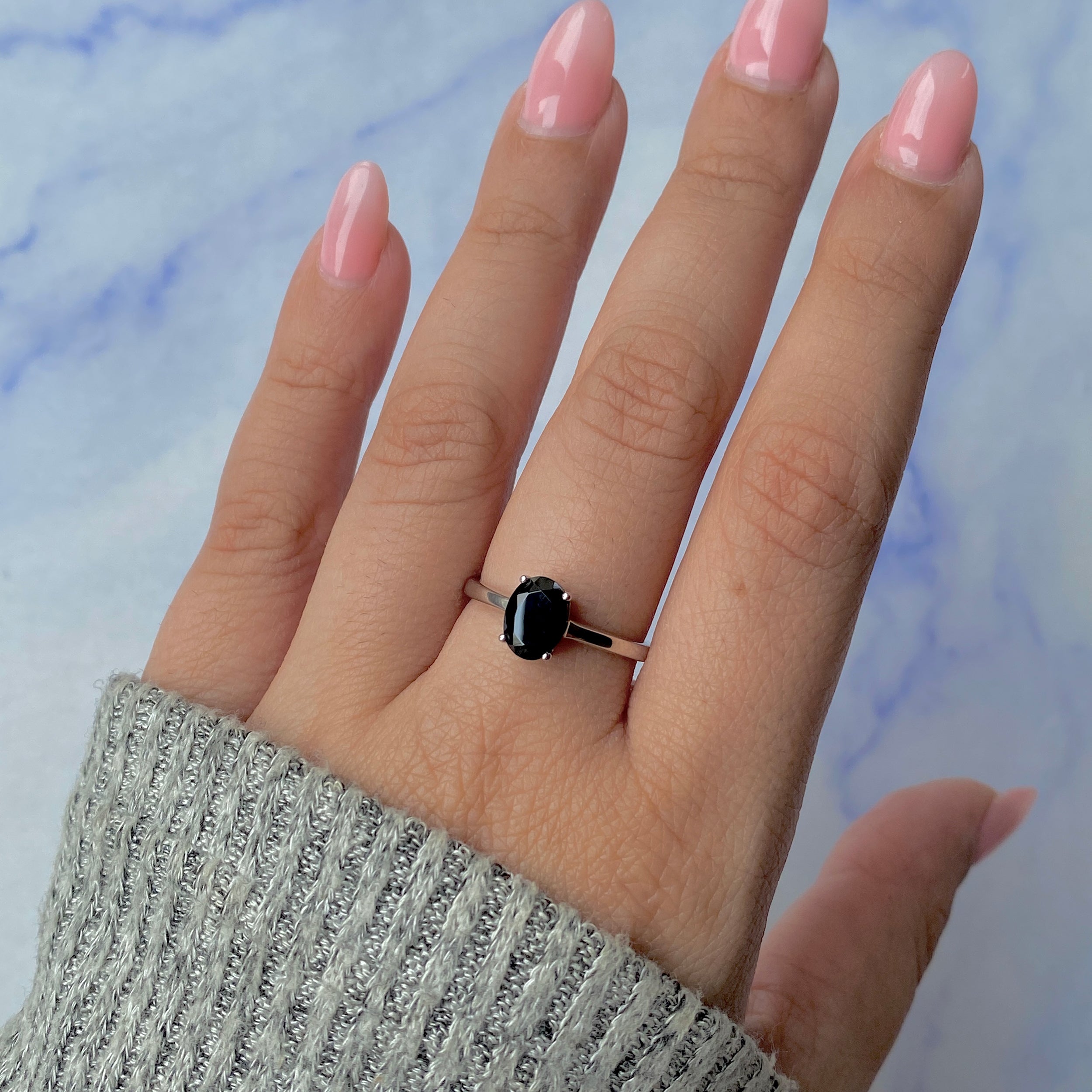 Black Tourmaline Ring-(BLS-RDR-249.)