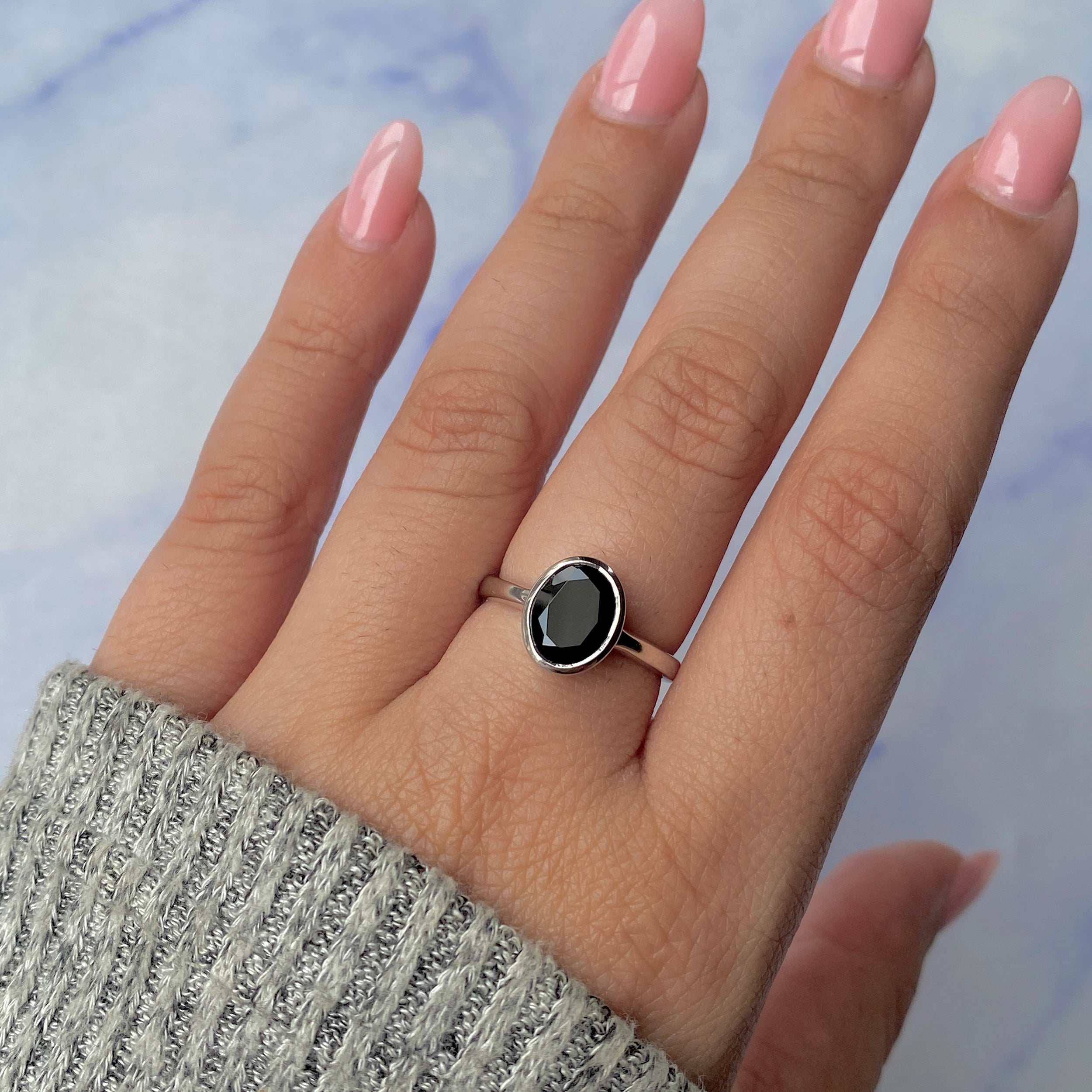 Black Tourmaline Ring-(BLS-RDR-251.)