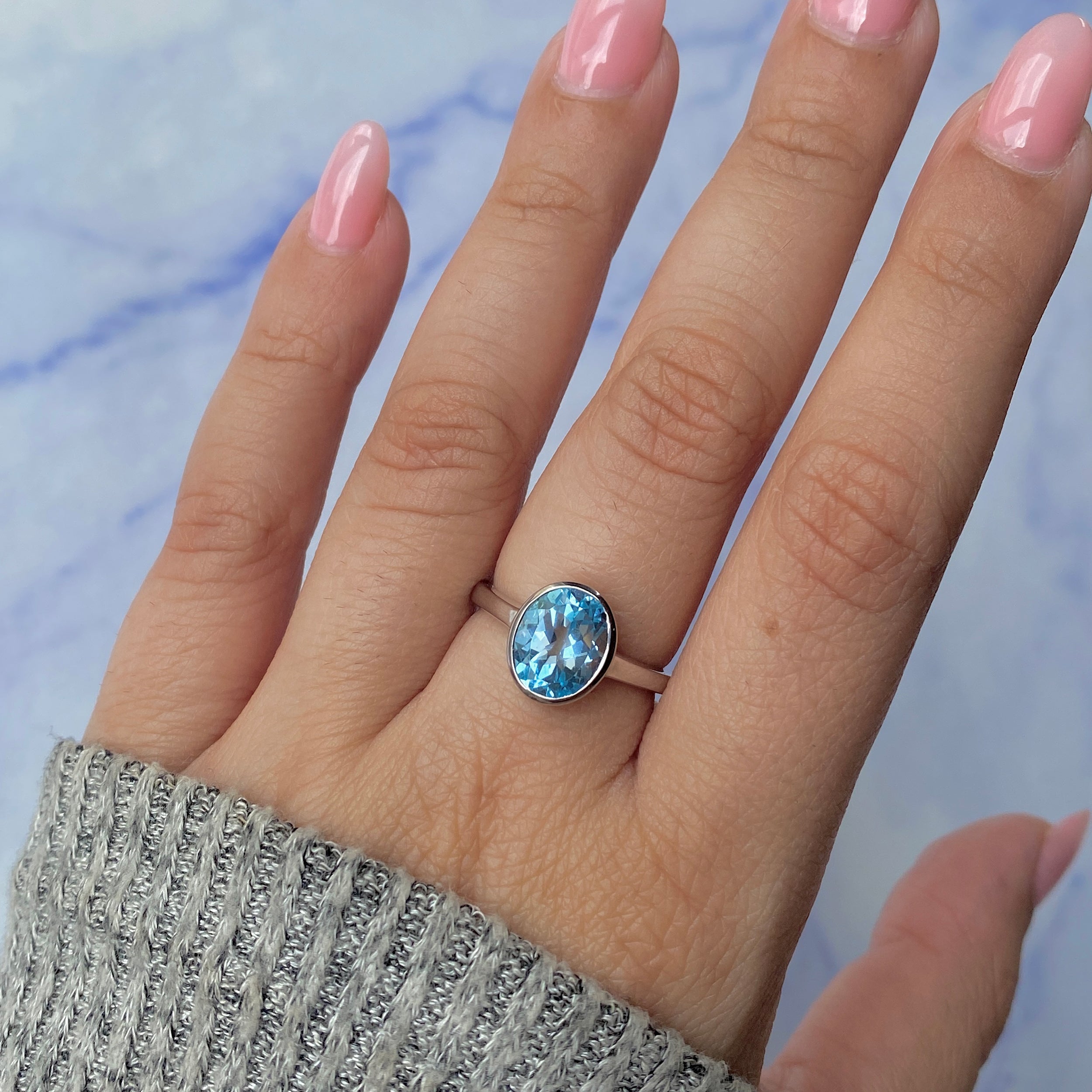 Blue Topaz Ring-(BTZ-RDR-1623.)