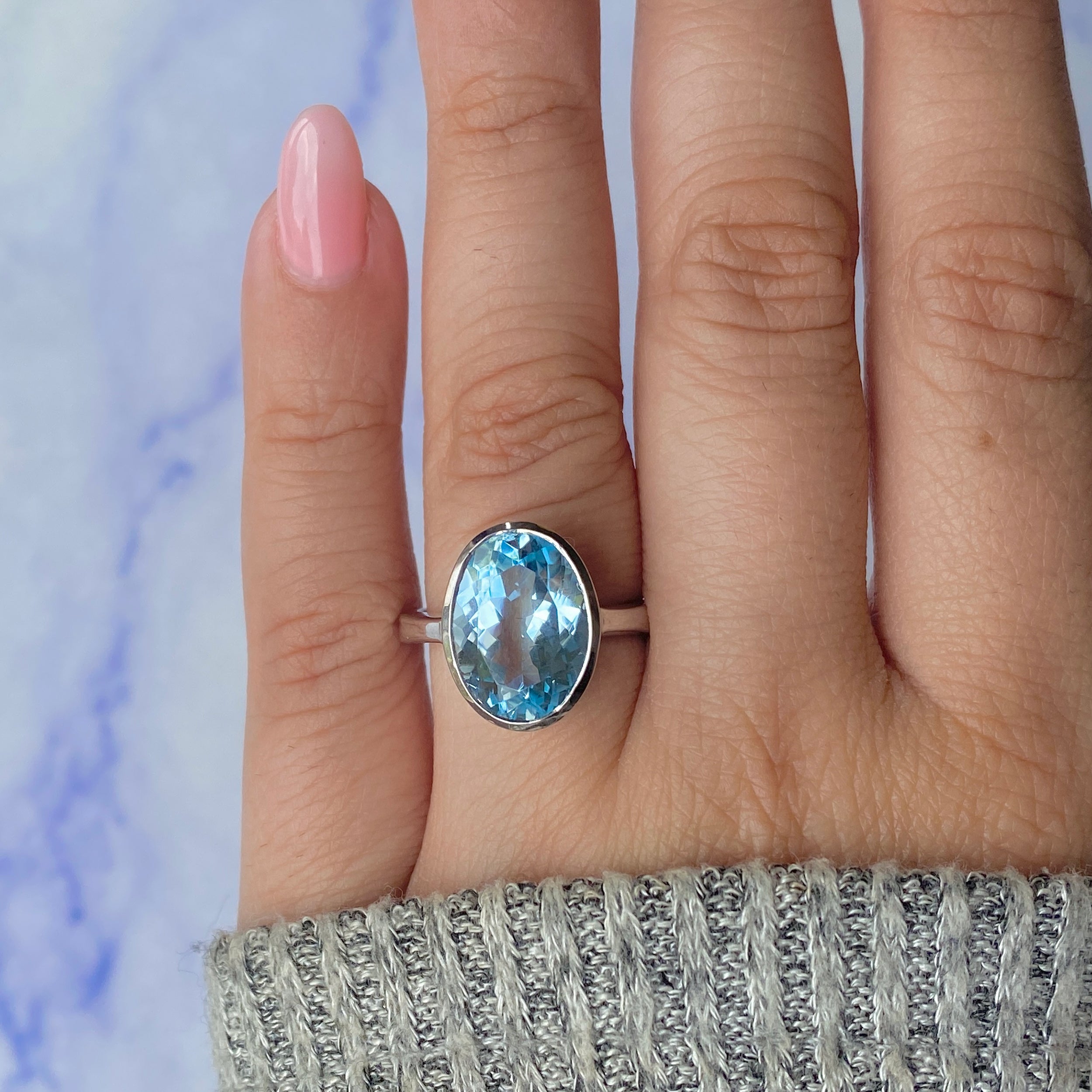Blue Topaz Ring-(BTZ-RDR-1892.)