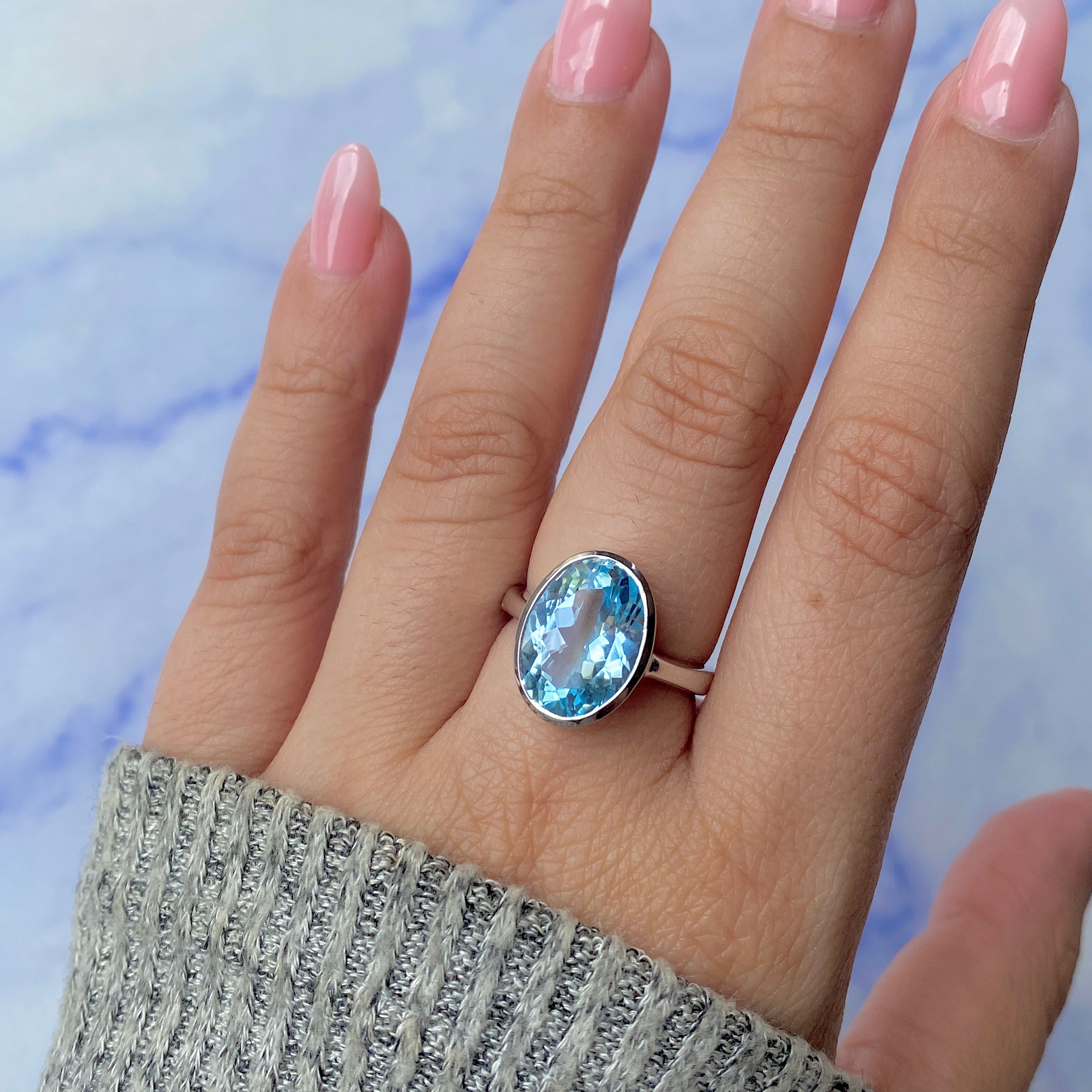 Blue Topaz Ring-(BTZ-RDR-1892.)