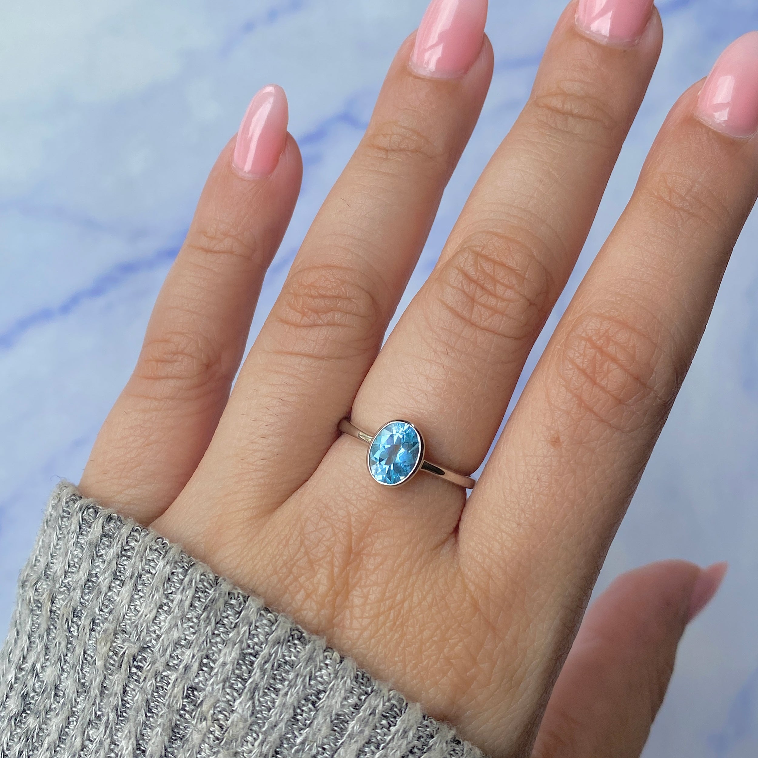 Blue Topaz Ring-(BTZ-RDR-248.)