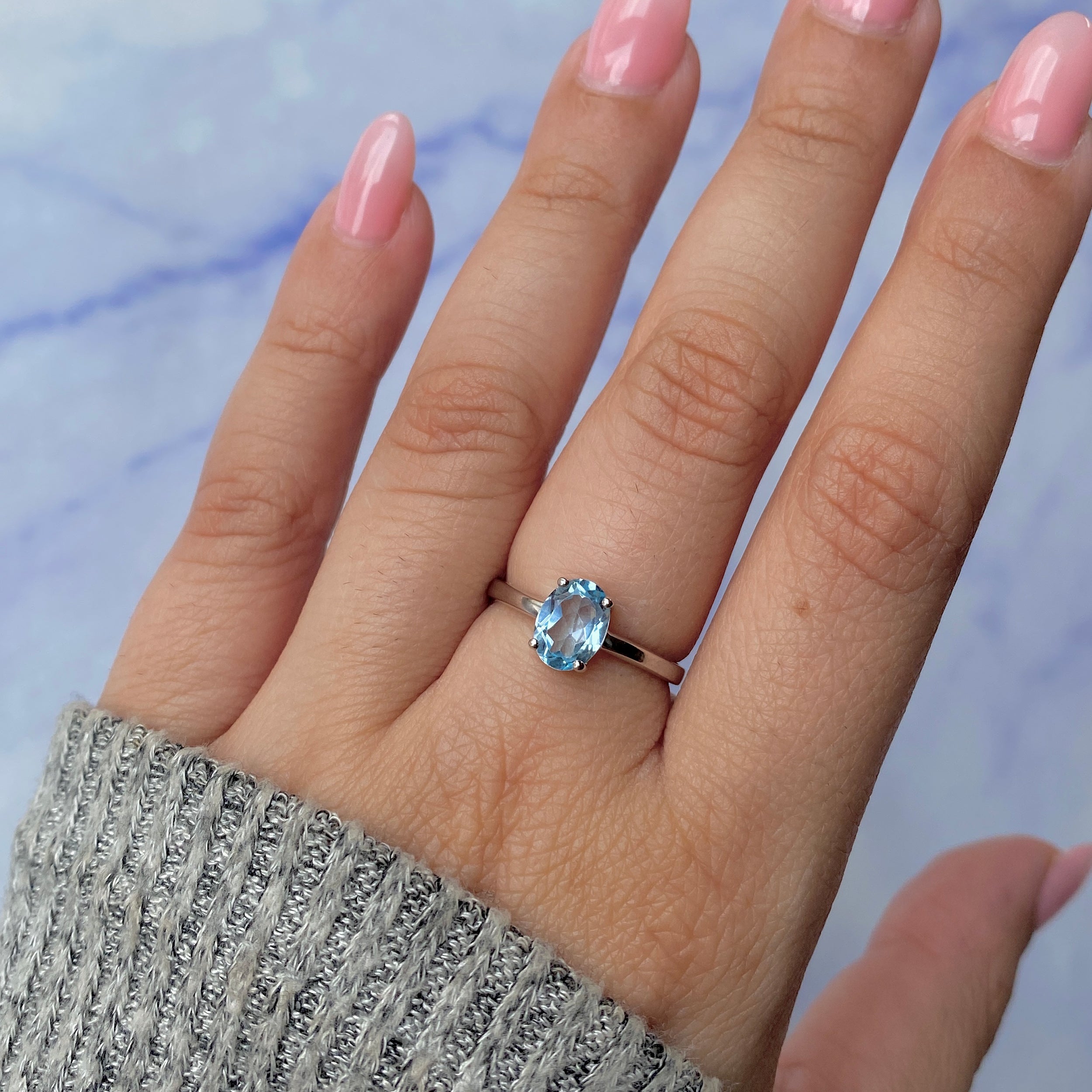 Blue Topaz Ring-(BTZ-RDR-249.)