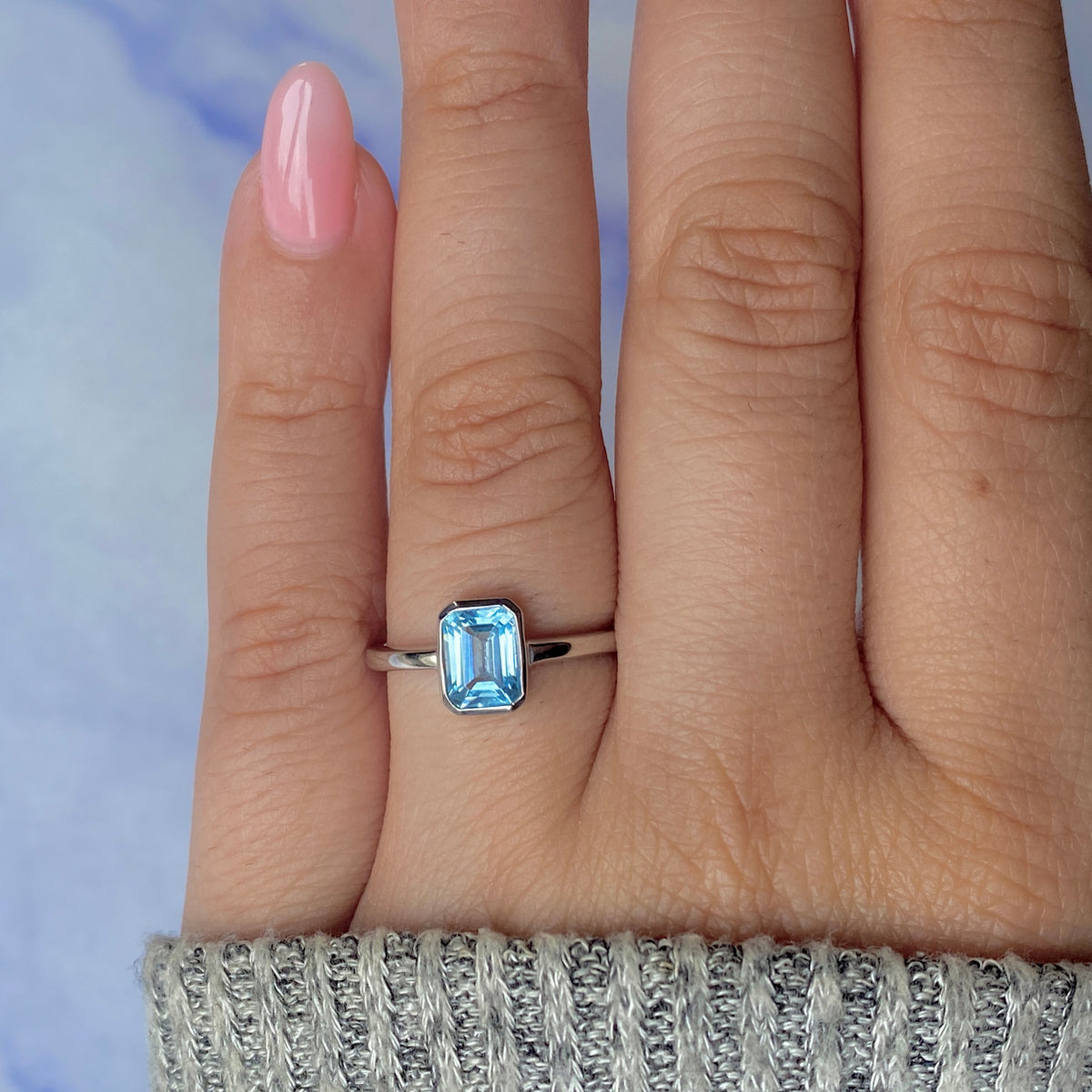Blue Topaz Ring-(BTZ-RDR-2765.)