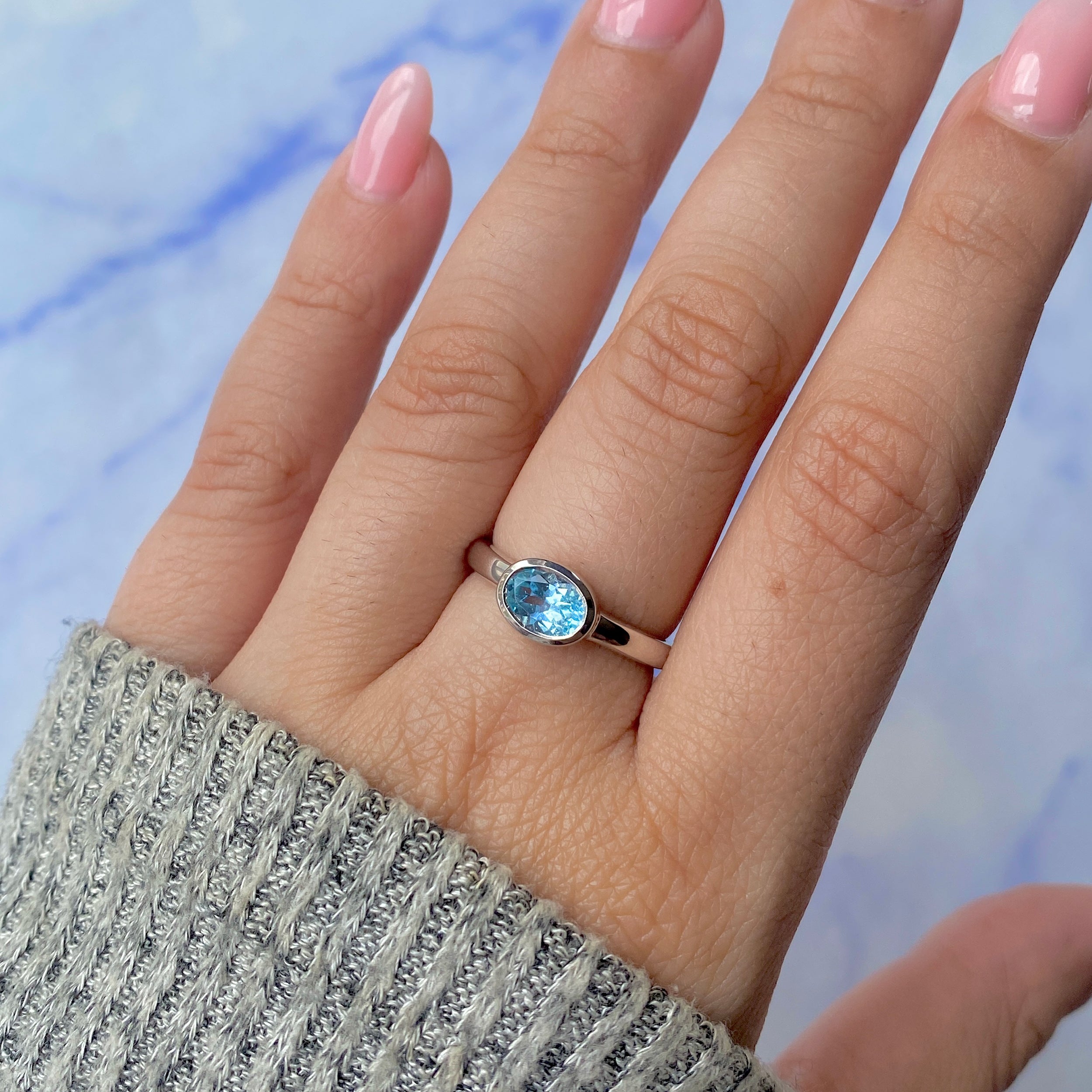 Blue Topaz Ring-(BTZ-RDR-4026.)