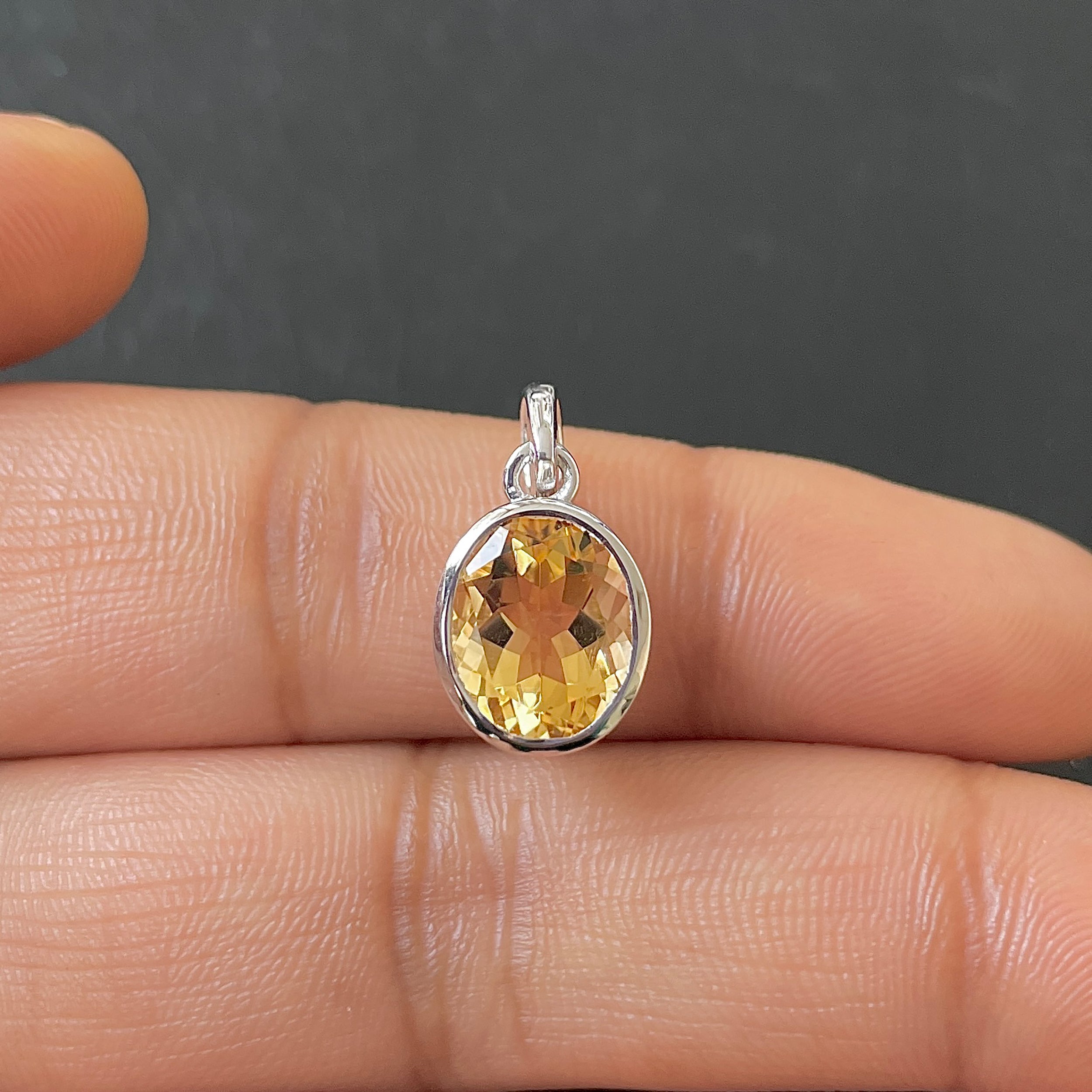 Citrine Pendant-(CIT-RDP-466.)