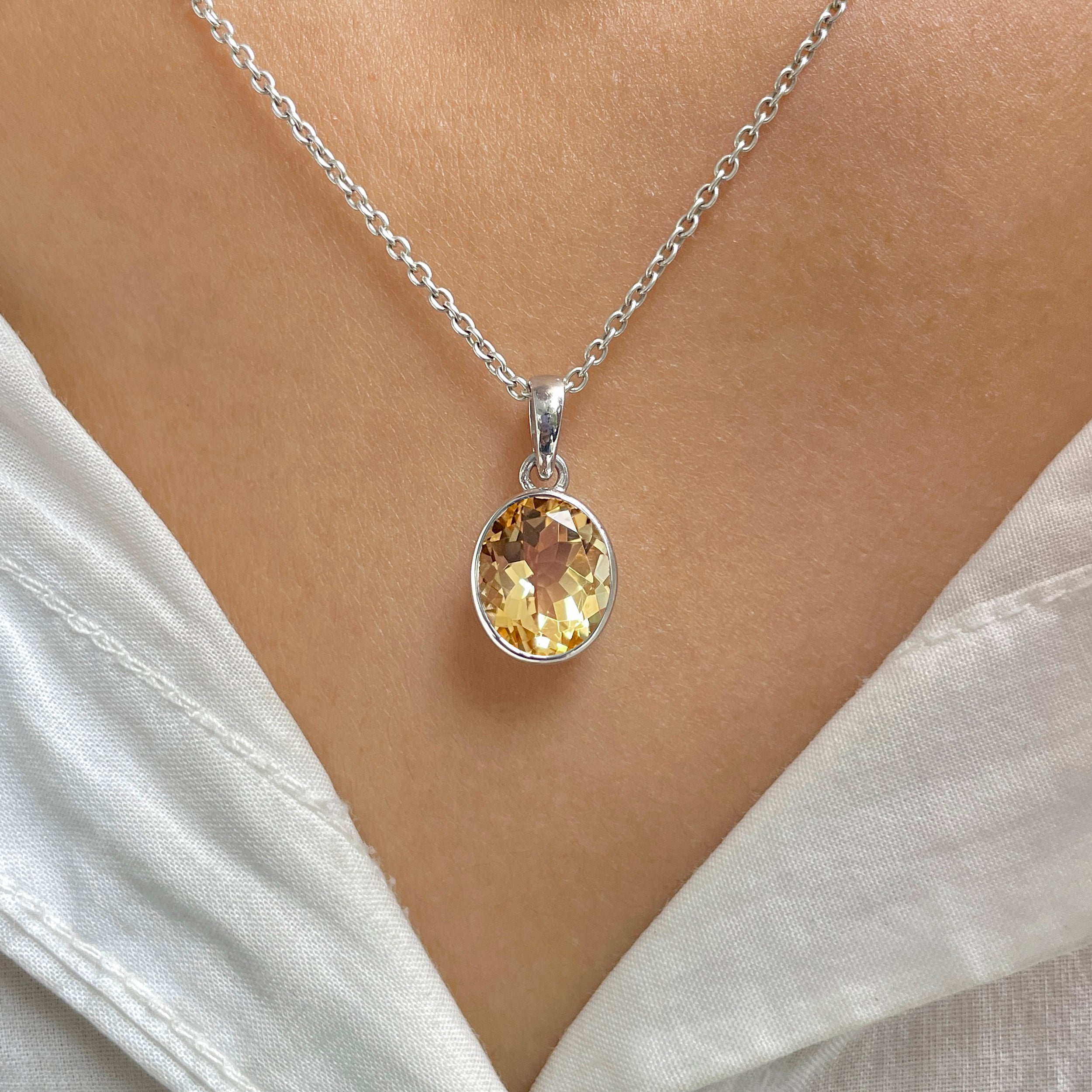 Citrine Pendant-(CIT-RDP-466.)
