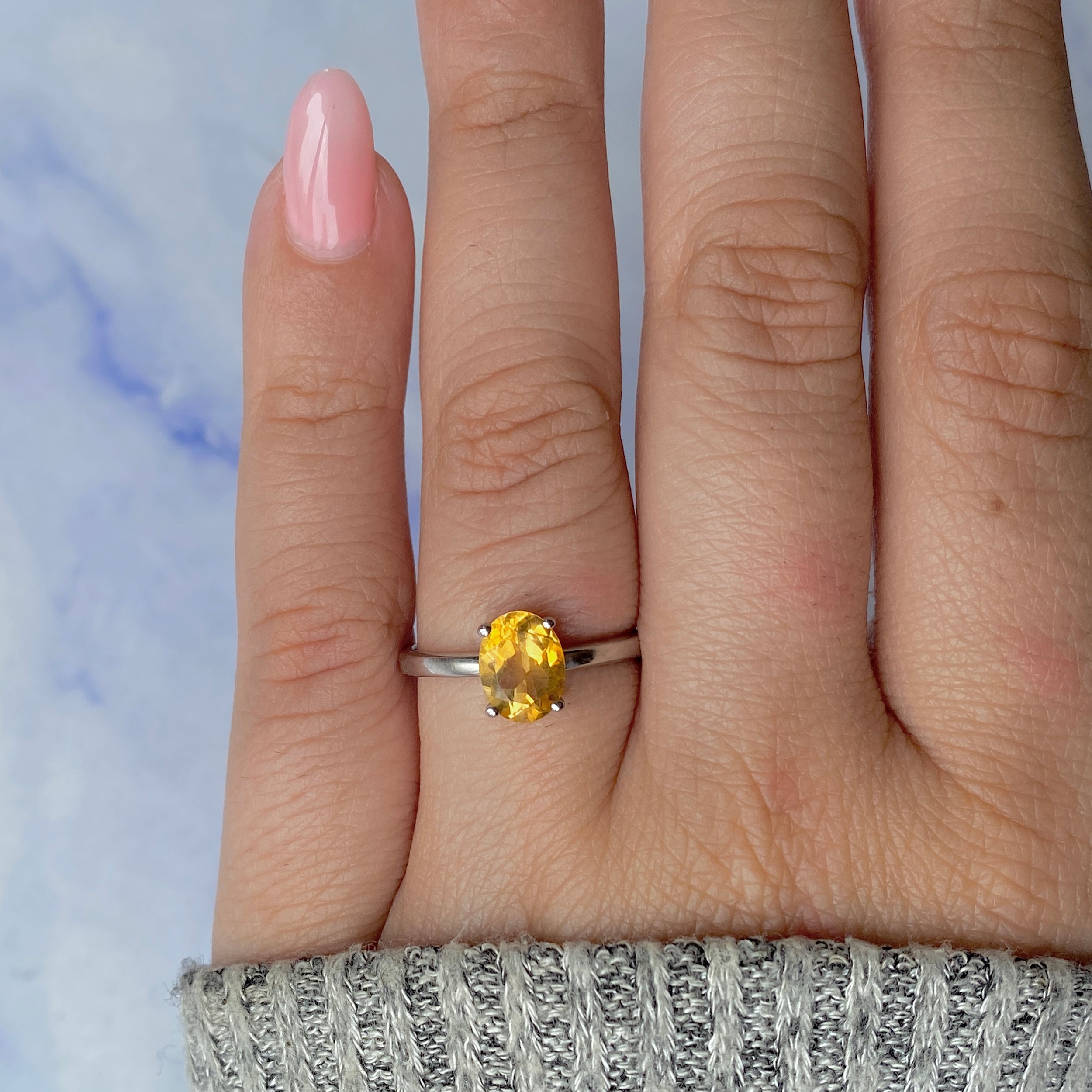 Citrine Ring-(CIT-RDR-249.)