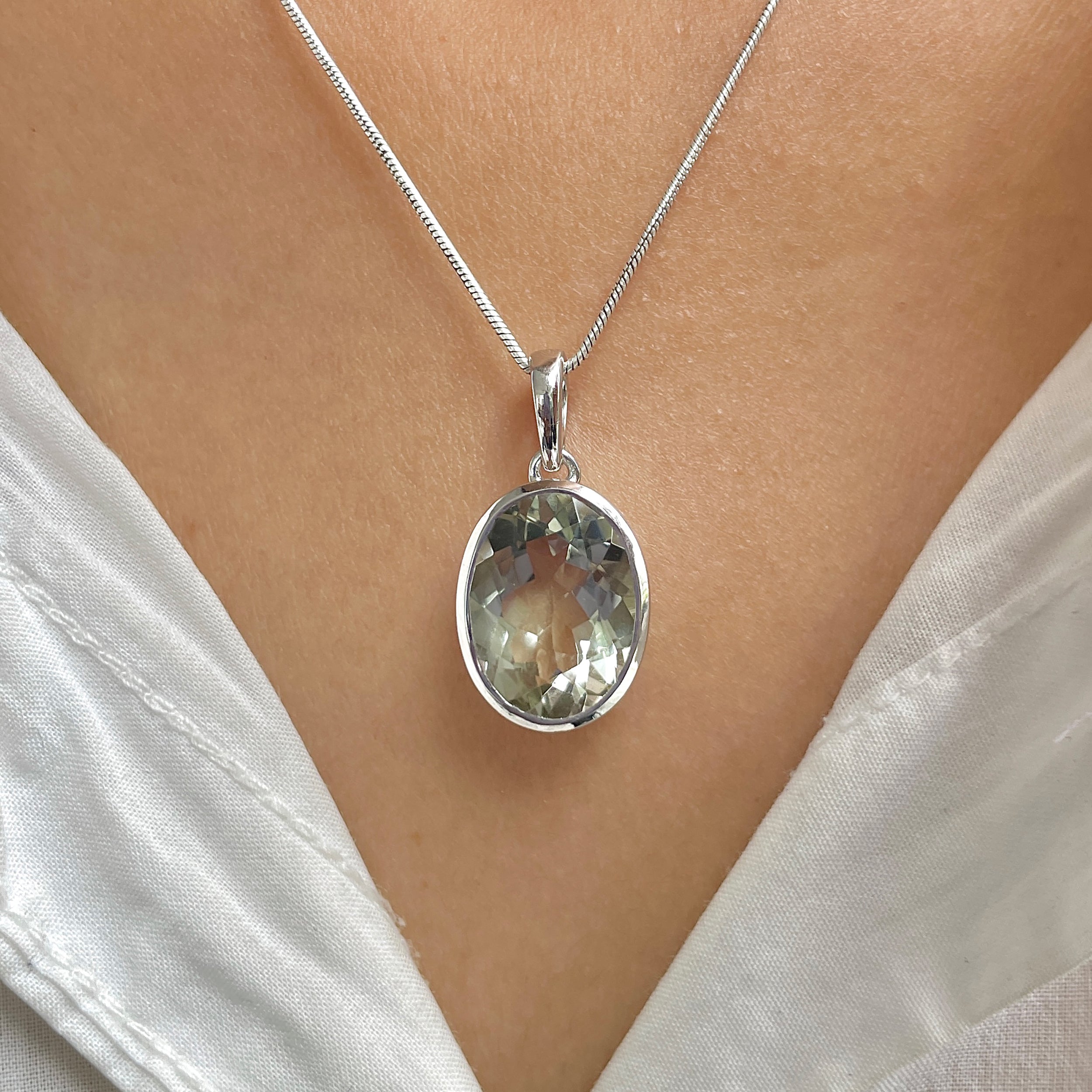 Green Amethyst Pendant-(GRA-RDP-458.)