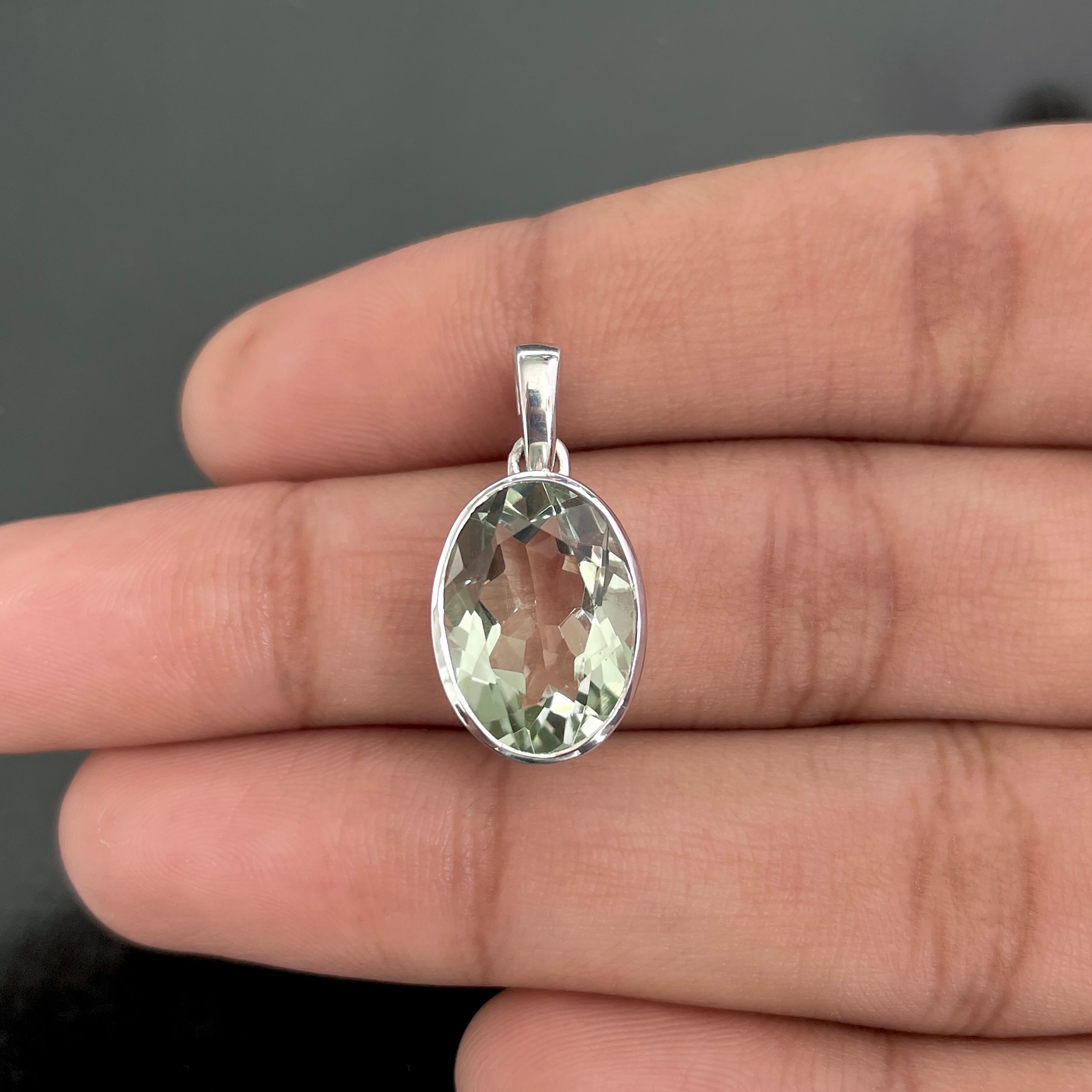 Green Amethyst Pendant-(GRA-RDP-471.)