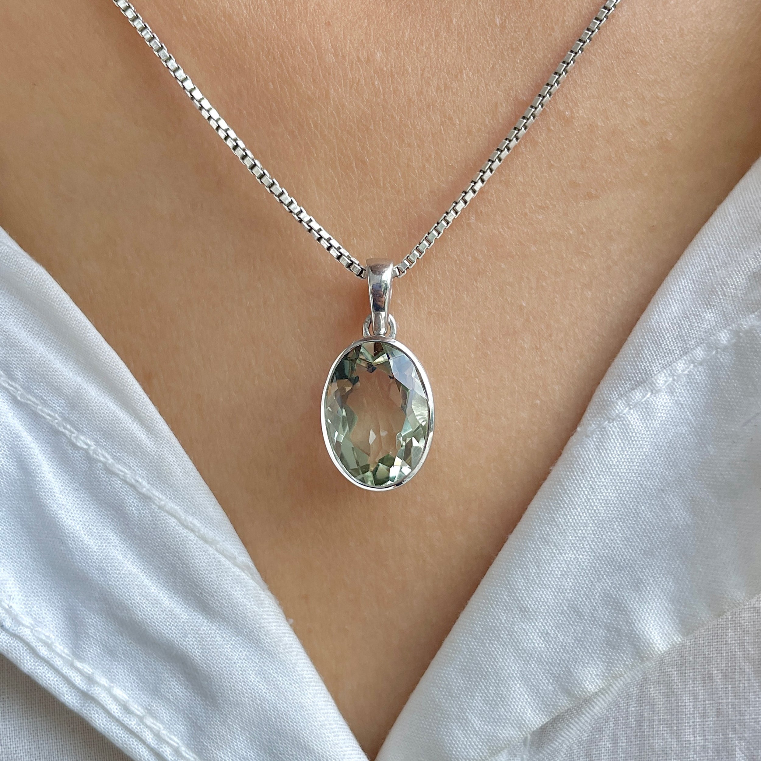 Green Amethyst Pendant-(GRA-RDP-471.)