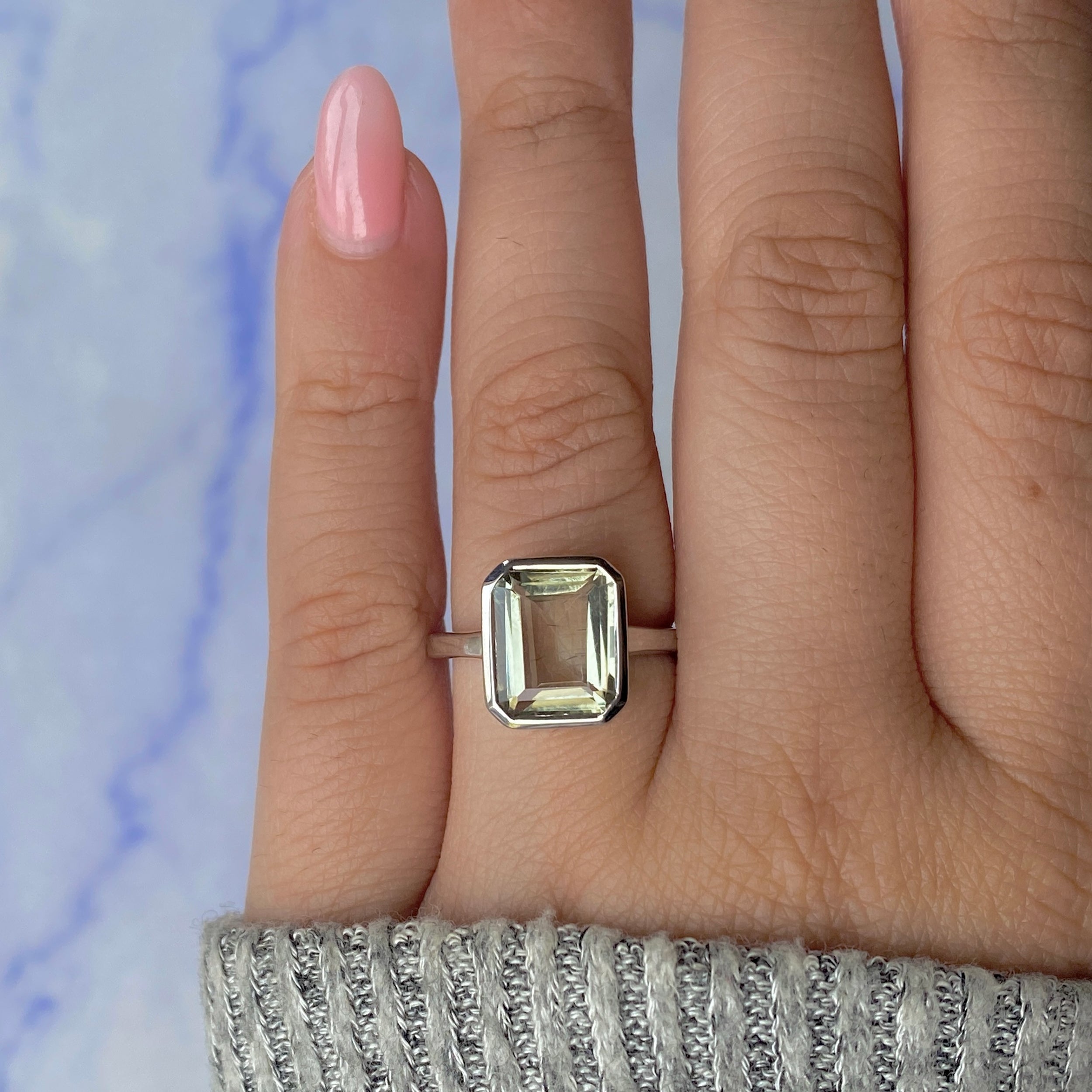 Green Amethyst Ring-(GRA-RDR-1752.)