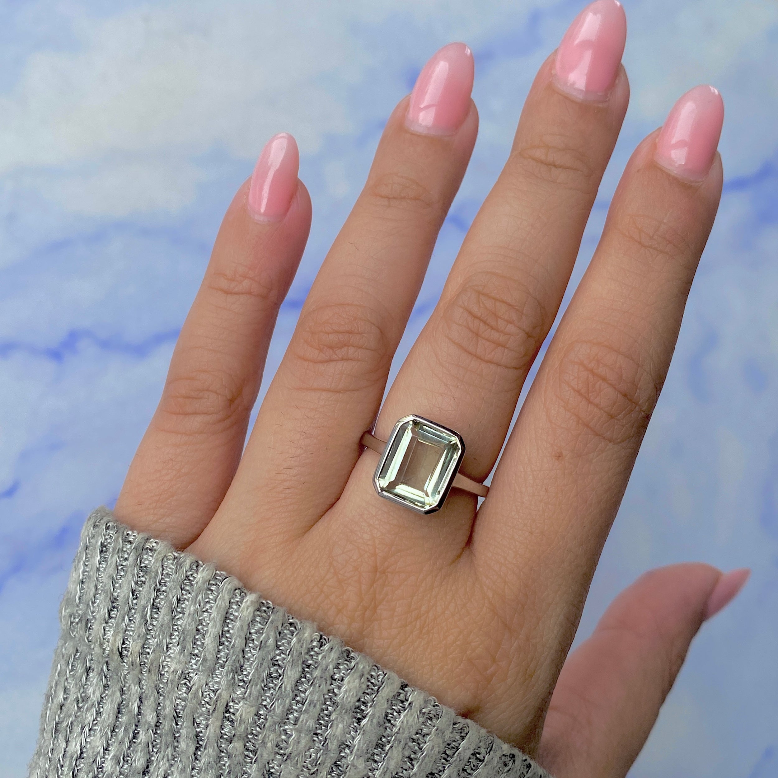 Green Amethyst Ring-(GRA-RDR-1752.)