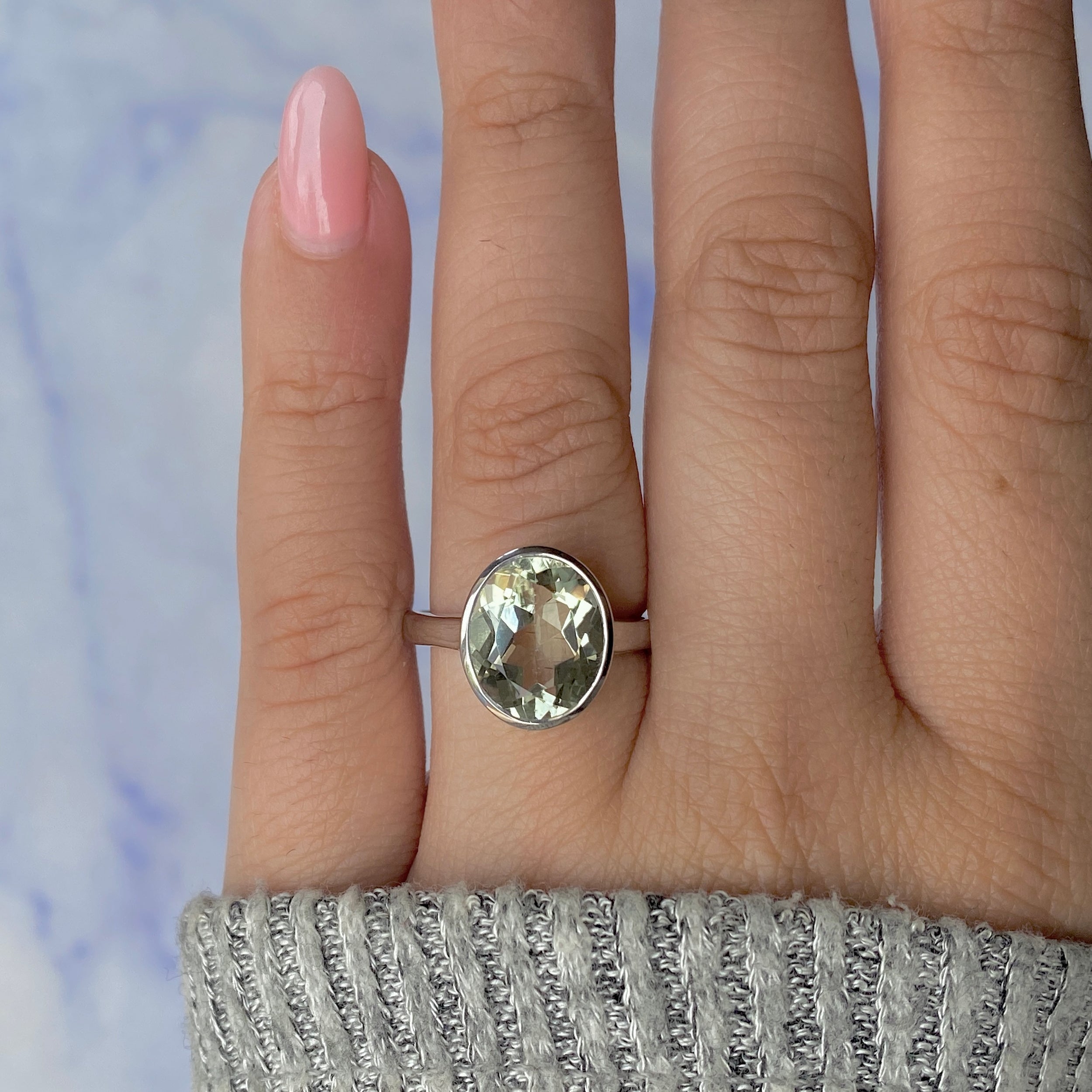 Green Amethyst Ring-(GRA-RDR-1806.)