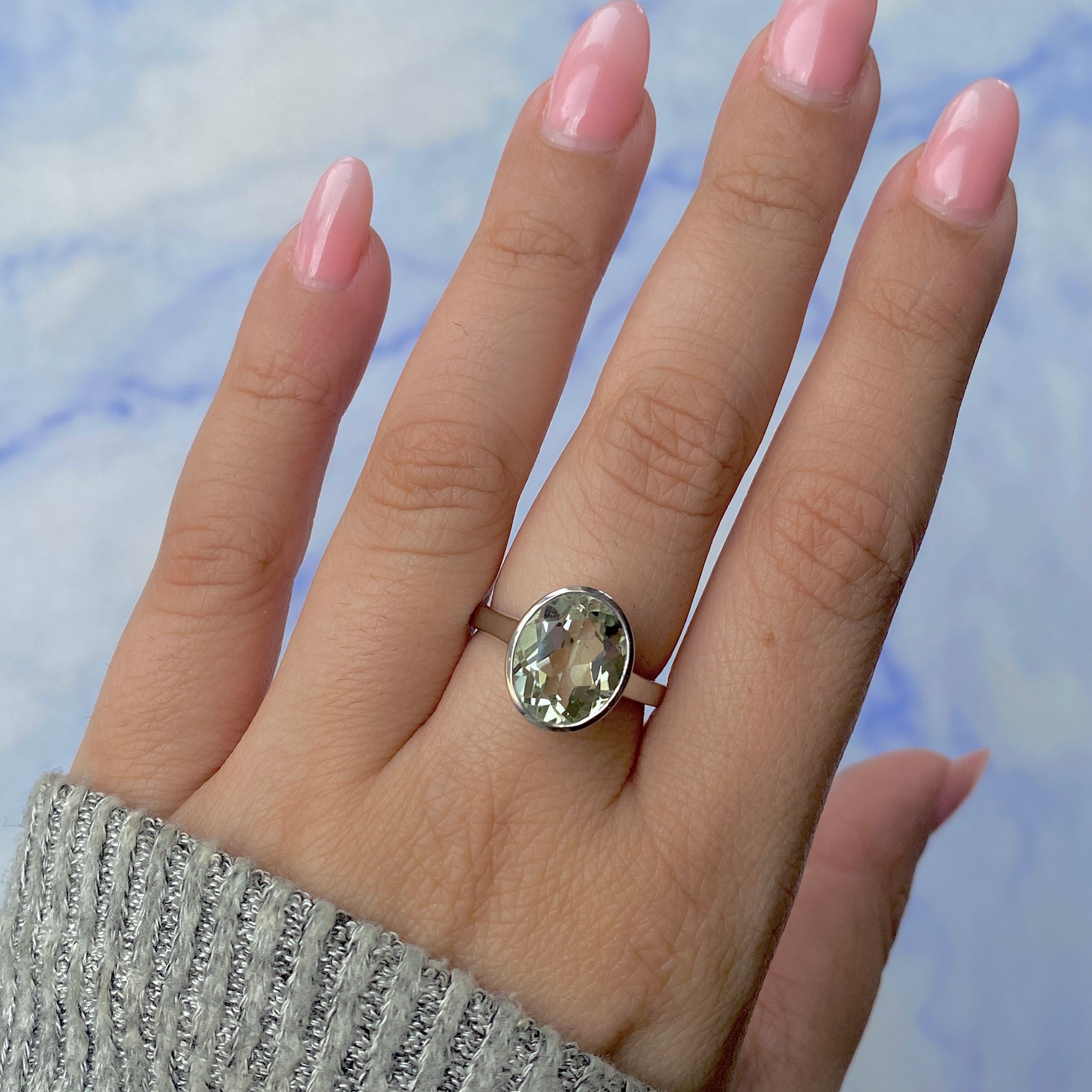 Green Amethyst Ring-(GRA-RDR-1806.)