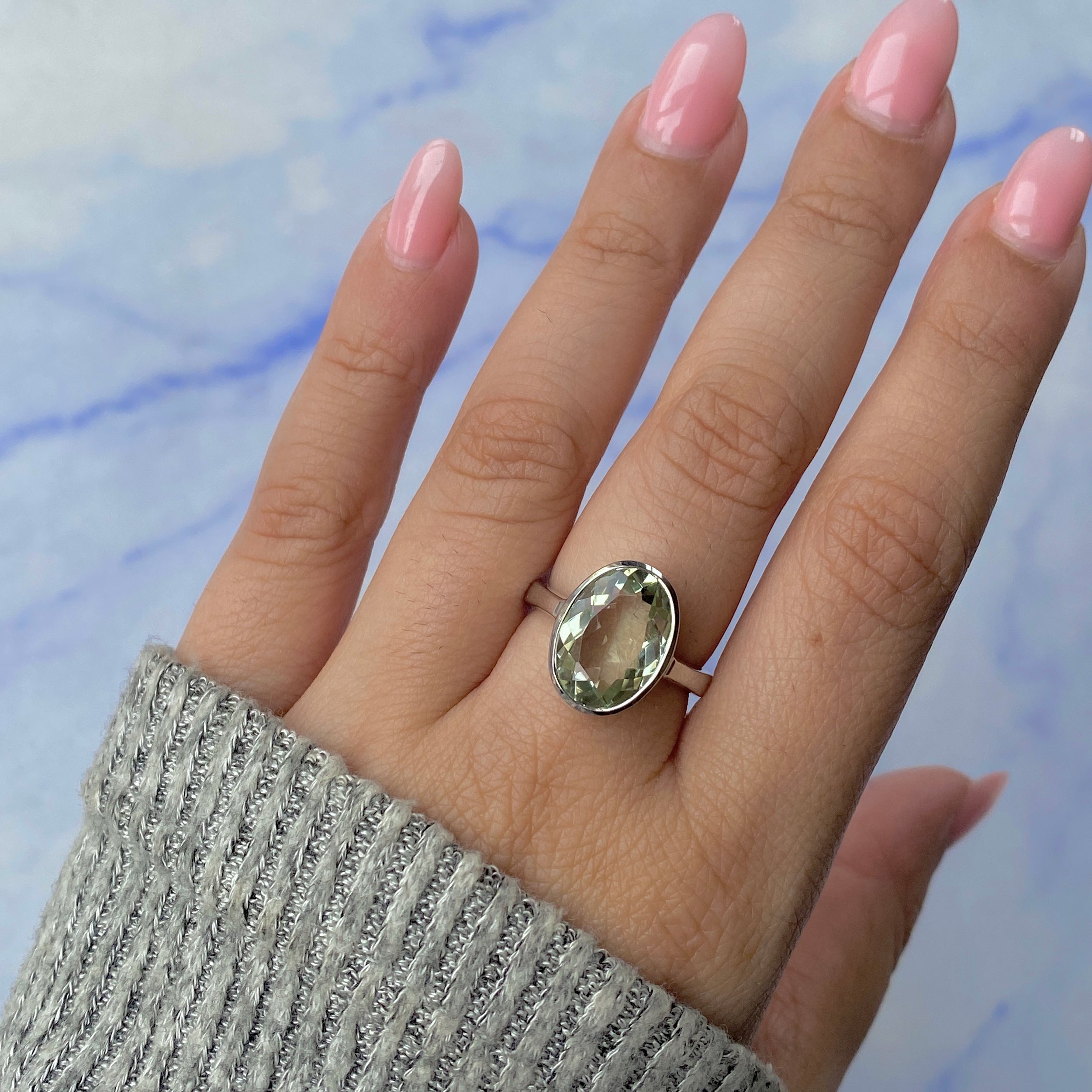 Green Amethyst Ring-(GRA-RDR-1892.)